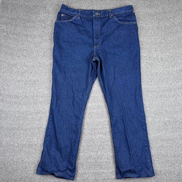 Vintage Lee Riders Jeans Mens 40x32 (36X30) Blue Denim Union Made Flared Bootcut - Picture 1 of 9